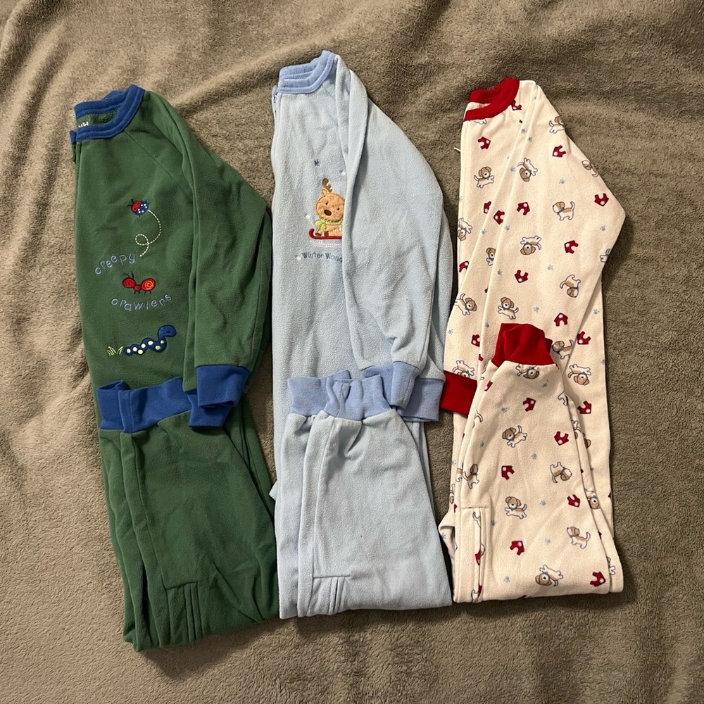 Zip up one piece pajamas
